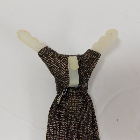 Vintage 50s Rhynecliffe Unicorn Triangle Pyramid Swing Clip On Tie Skinny Brown - Picture 4 of 5